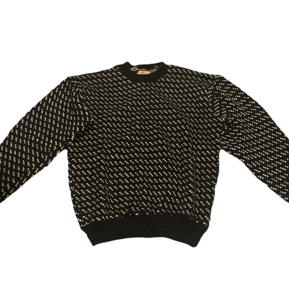Vintage LL Bean Norwegian Wool Birds Eye Fisherman Sweater Rare Size Medium